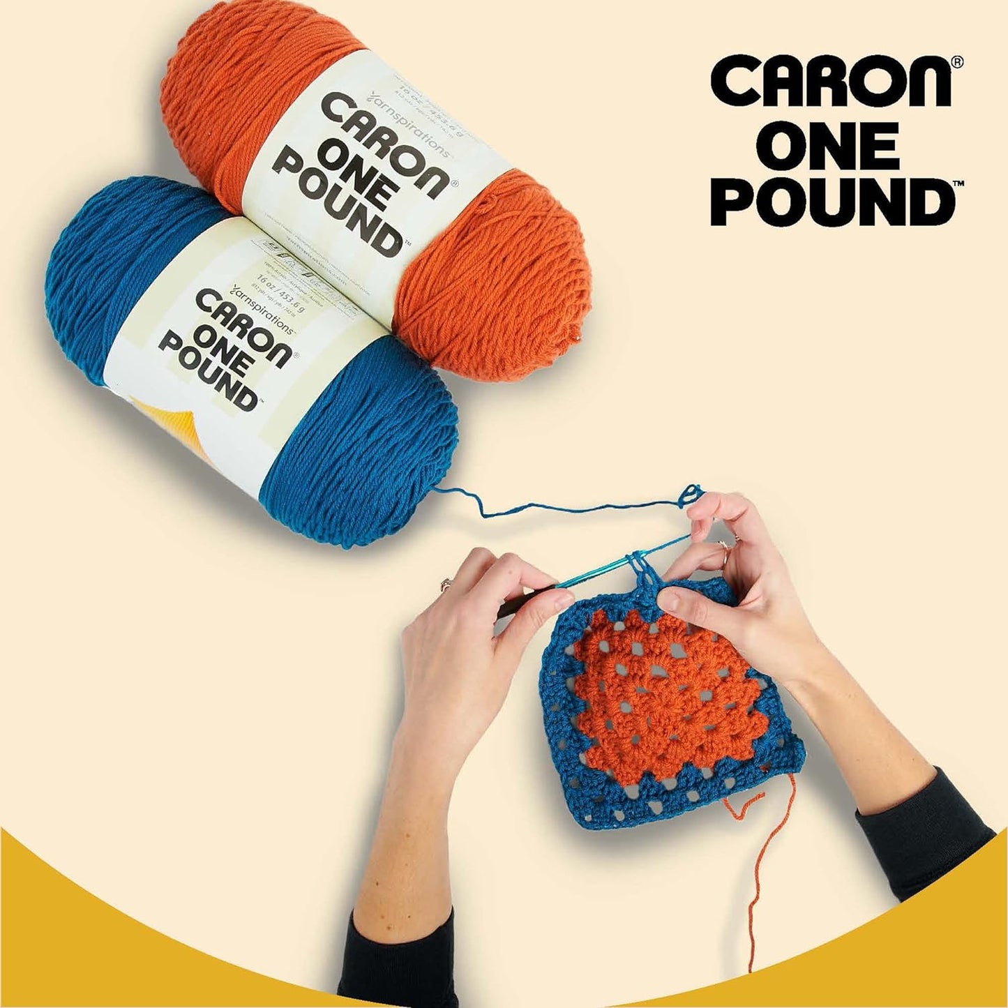 Caron One Pound Peach Yarn - 2 Pack of 454g/16oz - Acrylic - 4 Medium (Worsted) - 812 Yards - Knitting/Crochet