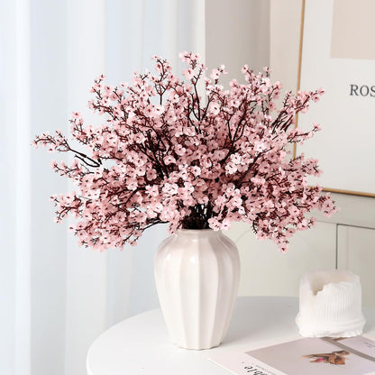 8Pcs Baby’s Breath Artificial Flowers Pink Real Touch Silk Babys Breath Artificial Flowers Bulks for Home Office Wedding Decor, Indoor Outdoor Decor Table Centerpiece(8Pcs, Pink)