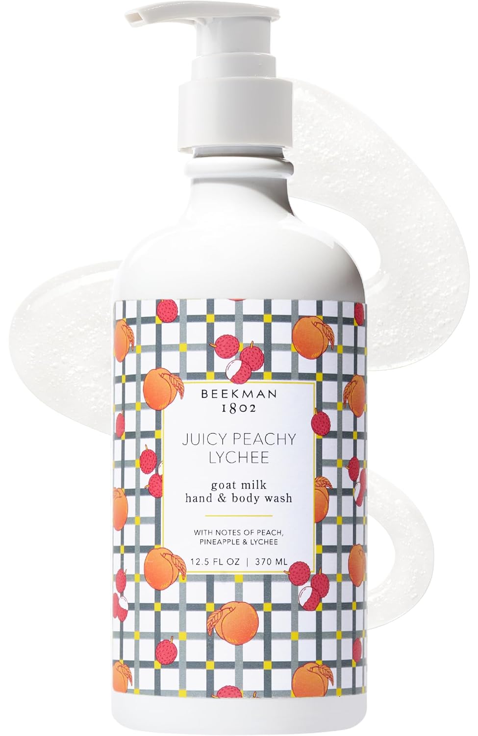 Beekman 1802 Goat Milk Hand Soap – Moisturizing Body Wash & Liquid Hand Soap for Sensitive Skin, Hand & Body Wash, Natural Soap with Goat Milk & Aloe, Cruelty Free – Juicy Peachy Lychee 12.5 fl oz