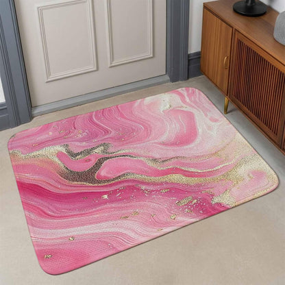 Living Room Rug Minimalist Style Modern Pink Waves Area Rug Washable Rugs for Bedroom Dining Room, Abstract Art Non-Slip Absorbent Floor Carpet Area Rugs 47x63in