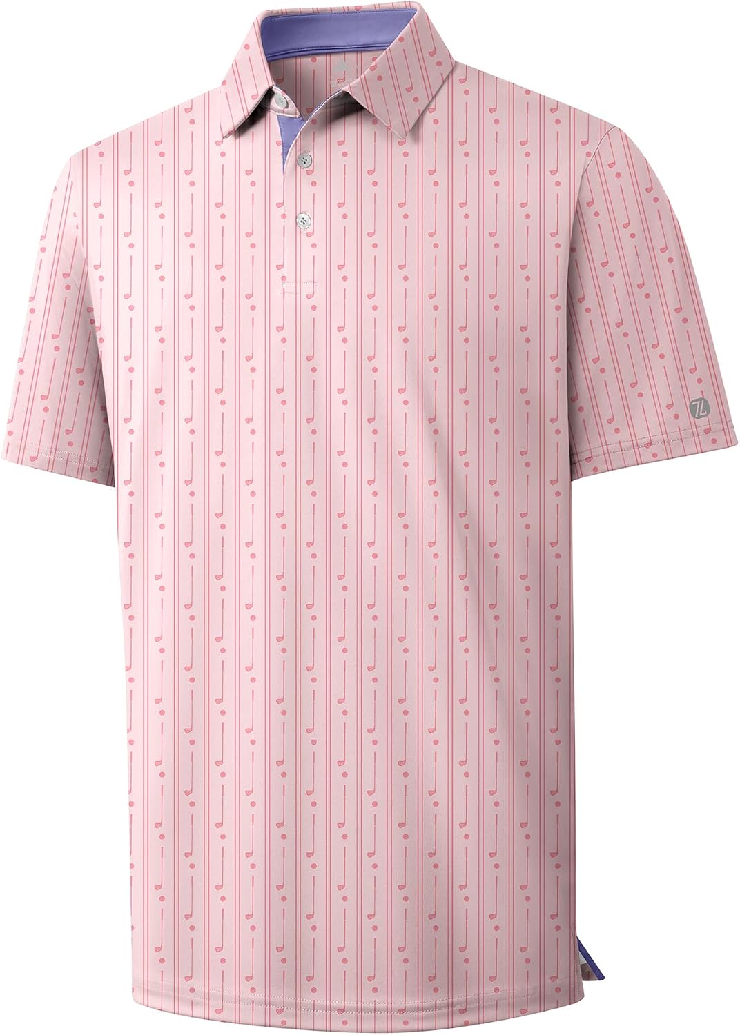 ZITY Men's Golf Polo Shirt Short Sleeve Performance Moisture Wicking Collared Print Shirt for Golf and Casual Wear