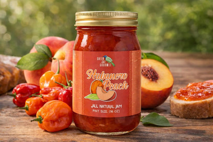 Green Jay Gourmet Peach Habanero Jam – Sweet & Smooth All Natural Fruit Preserve & Spread – Handcrafted Small Batch Gourmet Jam for Cheese Boards, Glazes & Appetizers – 20 Ounces
