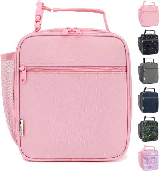 GYEUKHAM Lunch Box for Kids Boys Girls Men Women, Insulated Small Soft Cooler Lunch Bag Kit for School Work Picnic Travel - Reusable Portable lunchbox, Pink
