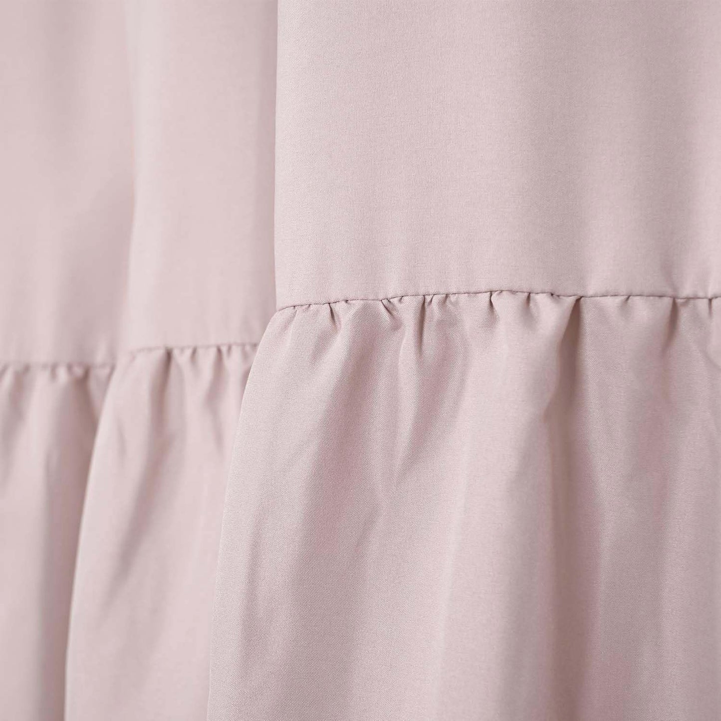 DOSLY IDÉES Ruffled Farmhouse Shower Curtain, Blush Pink Soft Fabric, Country and Chic Style, 72x72 in
