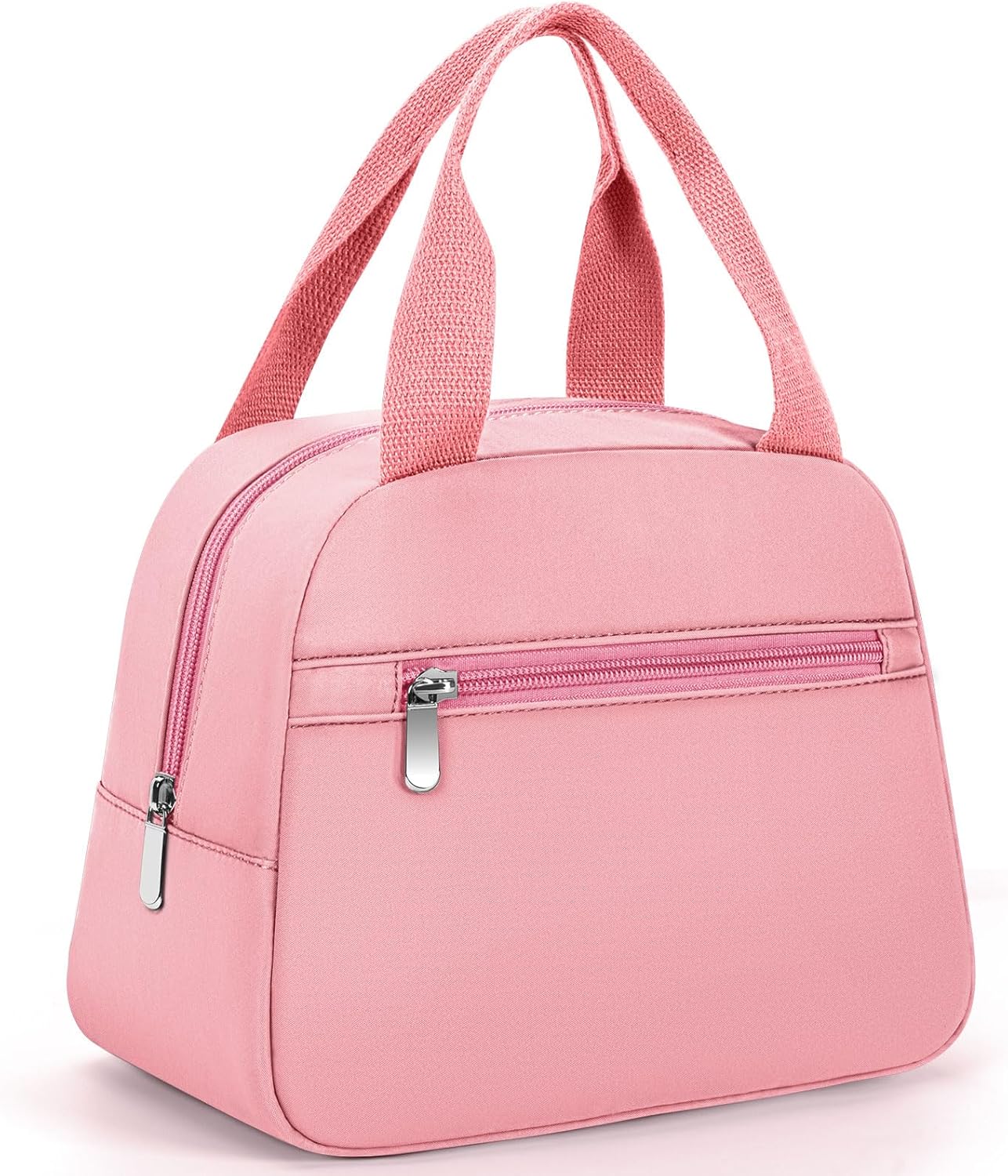 Lunch Bag for Women - Small Insulated Lunch Box, Cute Reusable Tote Bag for Work, Daily Commute and Outdoor Picnic -Pink