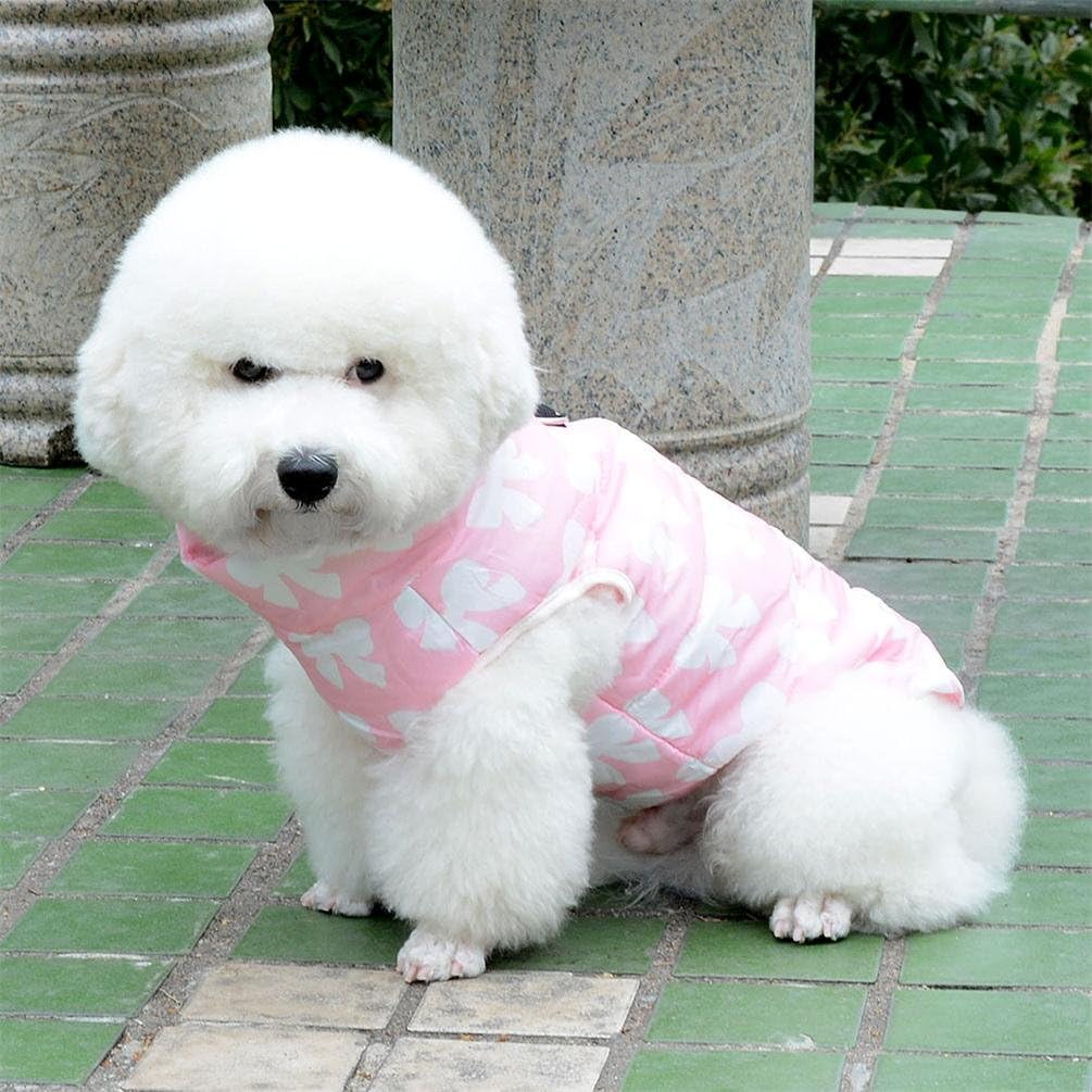 New Various Pet Cat Dog Soft Padded Vest Harness Small Dog Clothes Pink Bow S, Model: BFL049-Pink-S