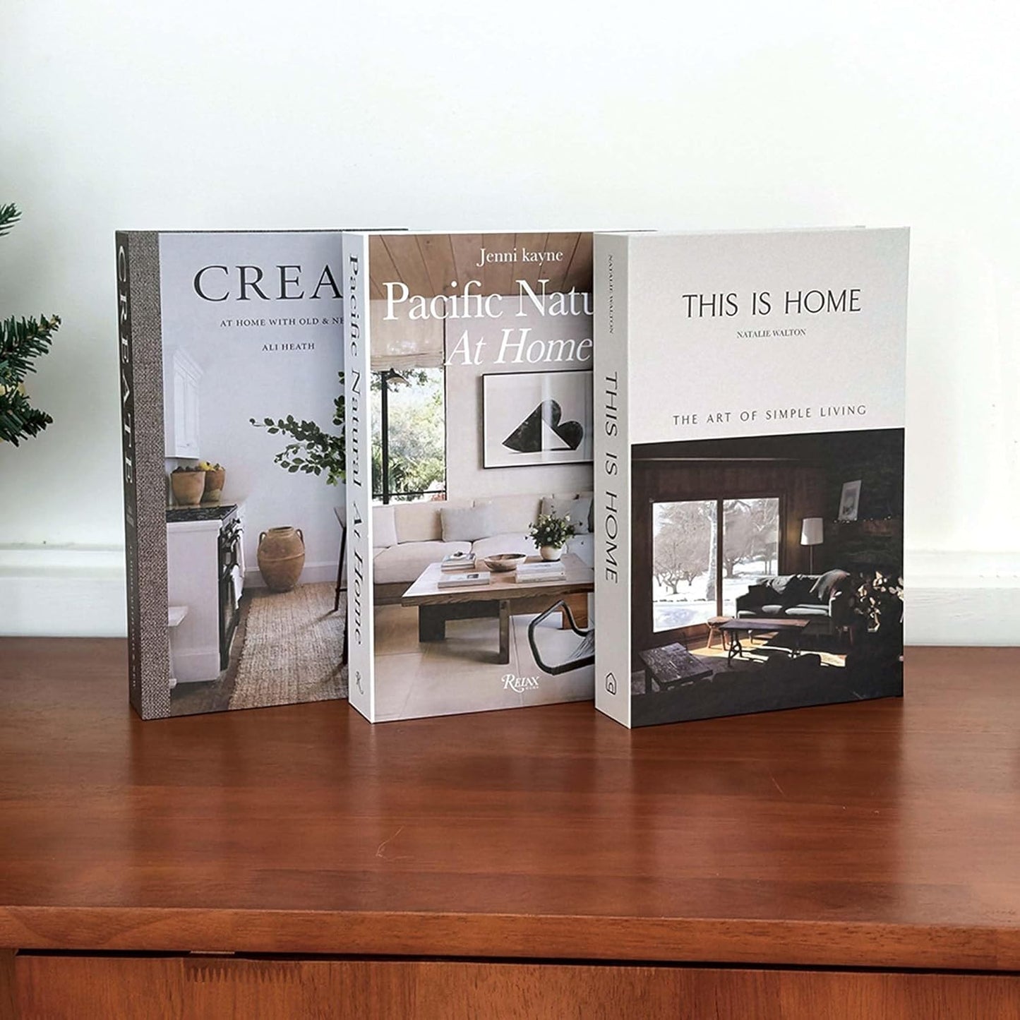 Decorative Faux Books Set Hardcover Decorative Book Storage Boxes with Hidden Storage for Coffee Table Bookshelf Office Desk Living Room Modern Aesthetic Stacked Display (FH38 Pink Floral)