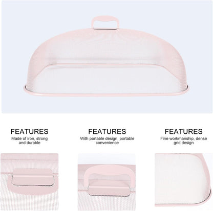 Large Pink Iron Food Cover Dustproof Kitchen Food Protector for Household and Restaurant Use Fresh-keeping Serving Dish Cover