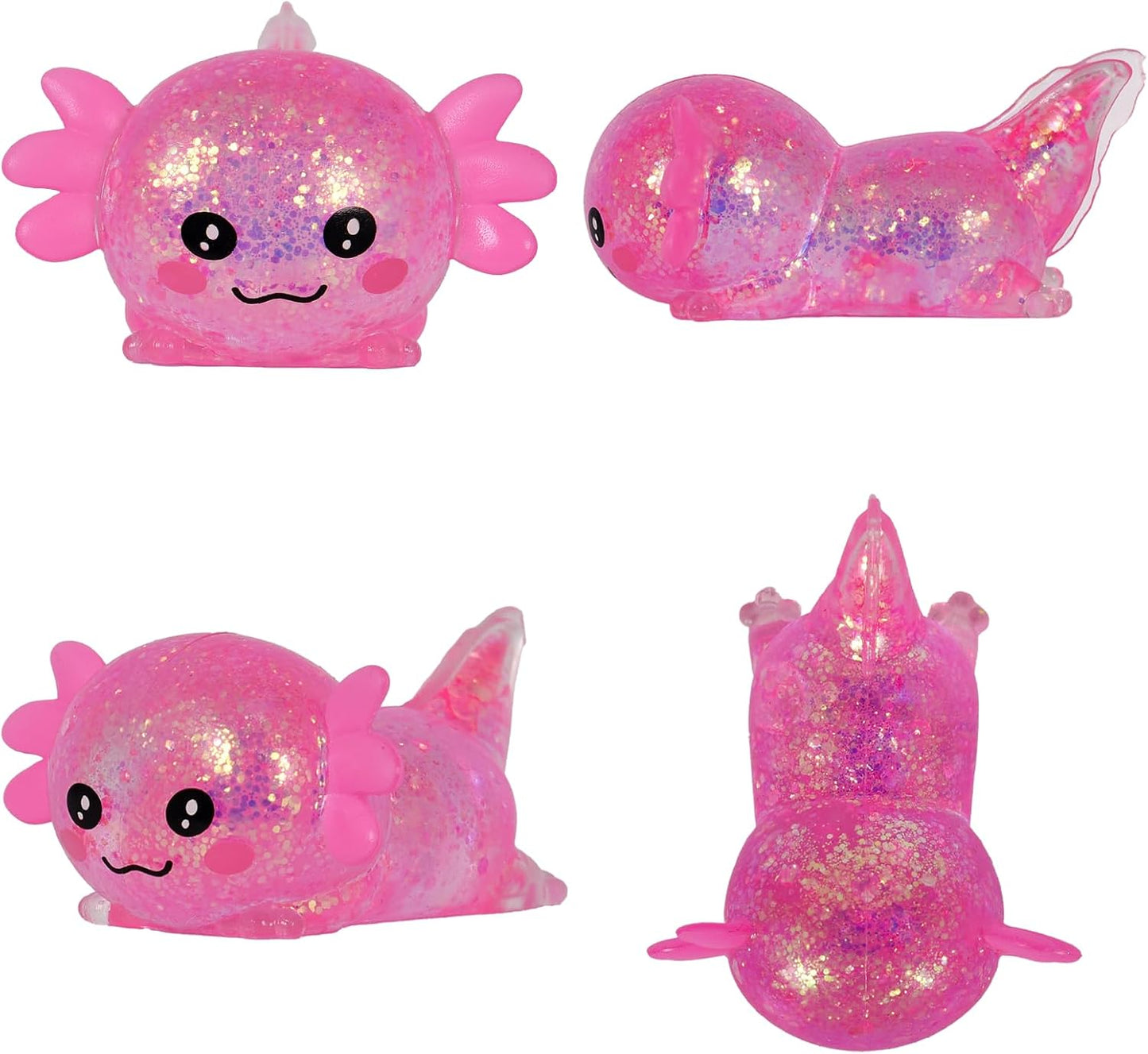 Axolotl Squishy Toy, Cute Slow Rising Fidget Toy for Stress Relief, Soft Squeeze Sensory Toy for Kids and Adults, Handheld Stress Ball for Anxiety and Focus(Pink)
