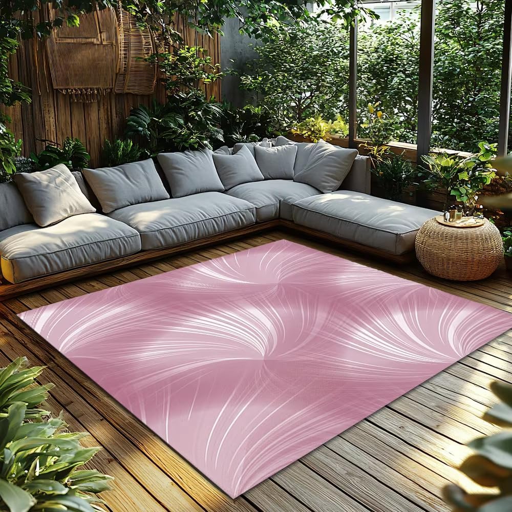 Pink Abstract Modern Area Rug Living Room Floor Carpet STYL Machine Washable Boho Rug Non Slip Abstract Large Rugs for Bedroom,(45x75cm(17.72x29.53in))