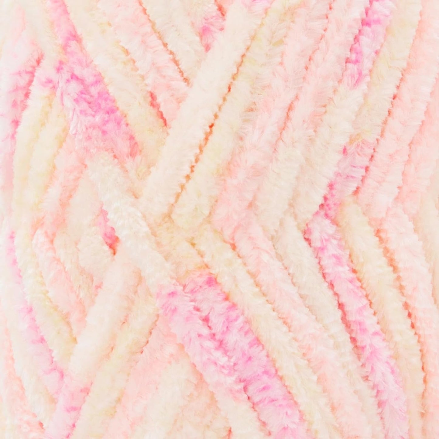 Franel Velvet Yarn Crocheting Fuzzy Blanket, Premier Plush Parfait Chunky Velvet Chenille Blanket, Soft Thick Plush Lustrous (3, Peach Sweetheart)