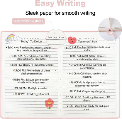 SUQJOY Lined Journal Notebooks for Writing, 100 GSM Thick Paper, 1 Pack Hardcover Notebooks, A5 College Ruled Notebook, Journaling Notebook for School/Travel/Office (Pink- 1 Pack)