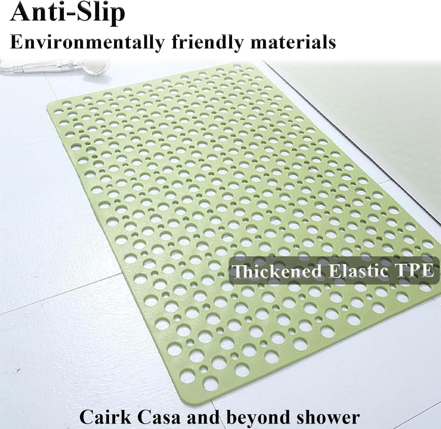 Casa and Beyond Shower Mat Non Slip Bath Mat Secure Shower Mat Easy to Clean Drains Fast Easy Dry Cut Soft Machine Washable Bathtub mat for Inside Shower (Pink,27.6 * 15 in)