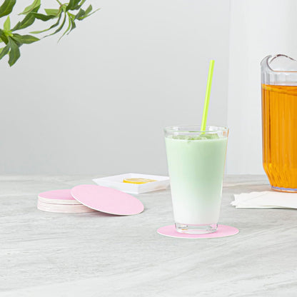 Restaurantware Drink Coaster 100 Count 4 Inch Super Absorbent Disposable Bar Coasters Tear-Resistant Reusable Drink Coasters High-Density Pulpboard Pink