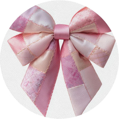 Light Pink Bow Balloon Patchwork Embroidery Drinks Coasters Set of 4 Leather Drink Coasters for Tabletop Protection Heat Resistant Bar Cup Mat Pad
