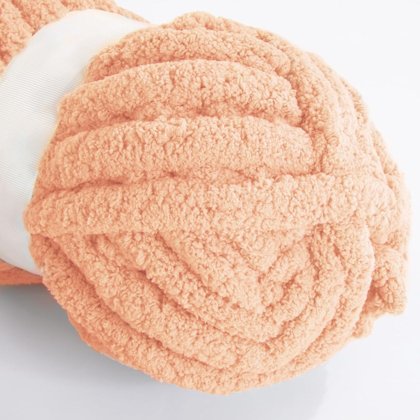 Hombys Apricot Pink Chunky Chenille Yarn for Crocheting and Knitting, Super Bulky Thick Fluffy Yarn for Hand Knitting Blanket, Soft Plush Yarn, 8 Jumbo Pack (27 yds, 8 oz Each Skein)