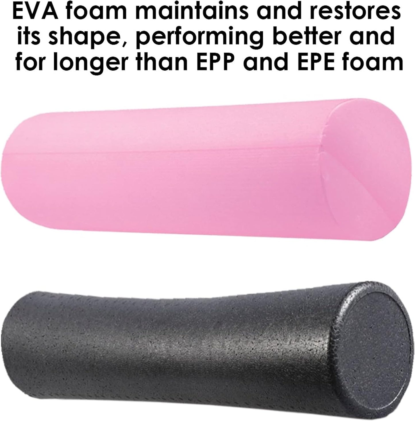 Crown Sporting Goods 18" x 6" Premium EVA Foam Roller – Firm, Dense, and Shape-Restoring (Pink)