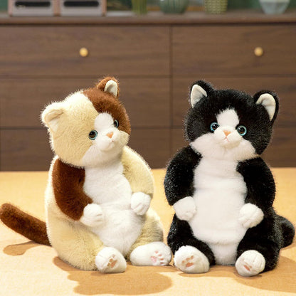 PEACH CAT Cat Stuffed Animal 14" Cute Kitten Plushies Soft Plush Toys Gifts for Kids Brown