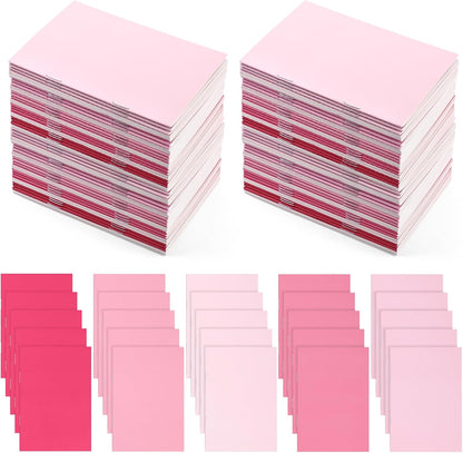 Eaasty 50 Pcs Mini Notebooks Bulk Small Pocket Notepads 3.35" x 5" Journals Lined Paper Gradual Cover Blank Paper for Student Teacher Coworker CNA Nurse Employee School Office Graduation (Pink)