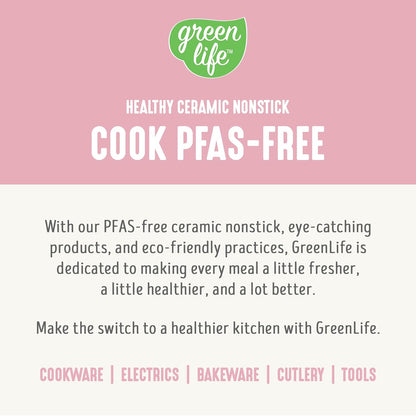 GreenLife 8 Piece Ceramic Nonstick Cookware Set, Induction Suitable Non Toxic PFAS-Free Pots & Pans, Dishwasher Safe, Cooking Set, Stock Pot, Saucepans & Frying Pans, Kitchen Cooking, Light Pink