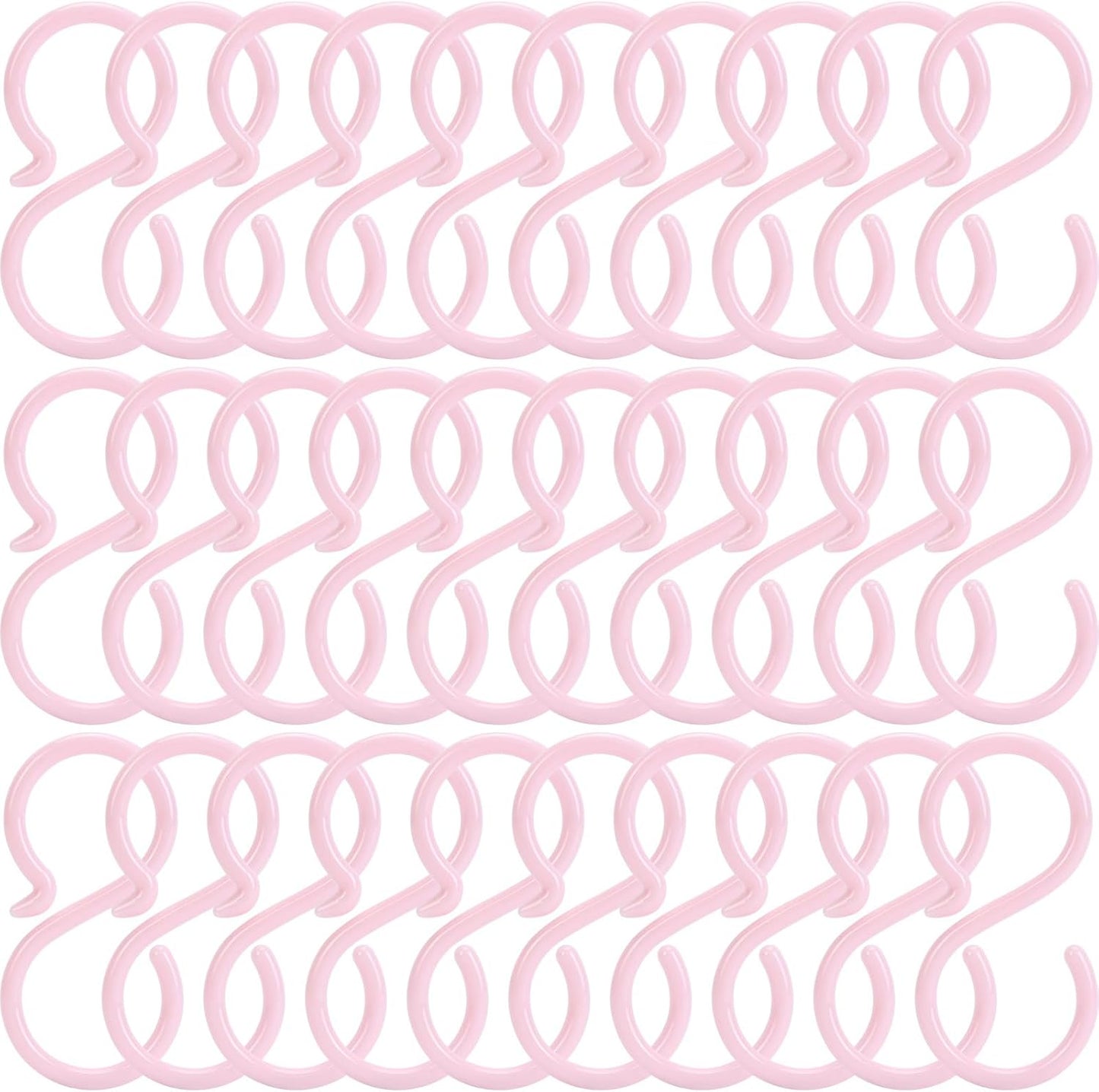 POVETIRE 30 Pack 2.5 Inch Plastics Pink S Hook for Hanging Baby Headband Hair Accessories Baby Bib NecklaceJewelry Hat Holder