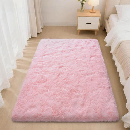 Mugorn Pink Fluffy Soft Rugs for Girls Bedroom, 2x3 Ft Small Shaggy Area Rugs for Kids Playroom, Cute Plush Carpet for Living Room, Aesthetic Carpet for Nursery, Bedside, Indoor (2ft x 3ft, Pink)