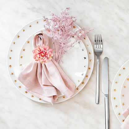 uxcell 4Pcs Flower Napkin Rings, Handmade Chrysanthemum Napkin Ring Holders Buckles Table Decorations for Christmas Thanksgiving Valentine Decor Wedding Parties, Banquet, Home, Pink
