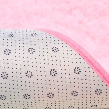junovo Ultra Soft Washable Shaggy Rug - Non-Slip Oval Carpet for Nursery, Kids Bedroom & Home Decor (2.6x5.3ft Pink) | Plush Fluffy Floor Mat for Cozy Living Spaces