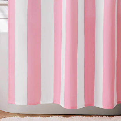 Ohocut Vertical Striped Shower Curtain, Cute Retro Vintage Stripe Bathroom Shower Curtain, Waterproof Polyester Fabric Modern Bath Curtain for Bathroom 72x72 Inches Pink