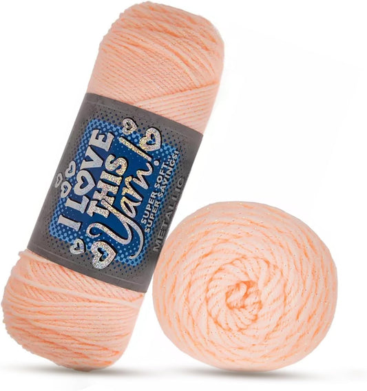 I Love This Yarn Medium for Crocheting & Knitting Soft Skein 252 Yards of 97% Acrylic & 3% Metallic Polyester DIY Handcrafting Accessories