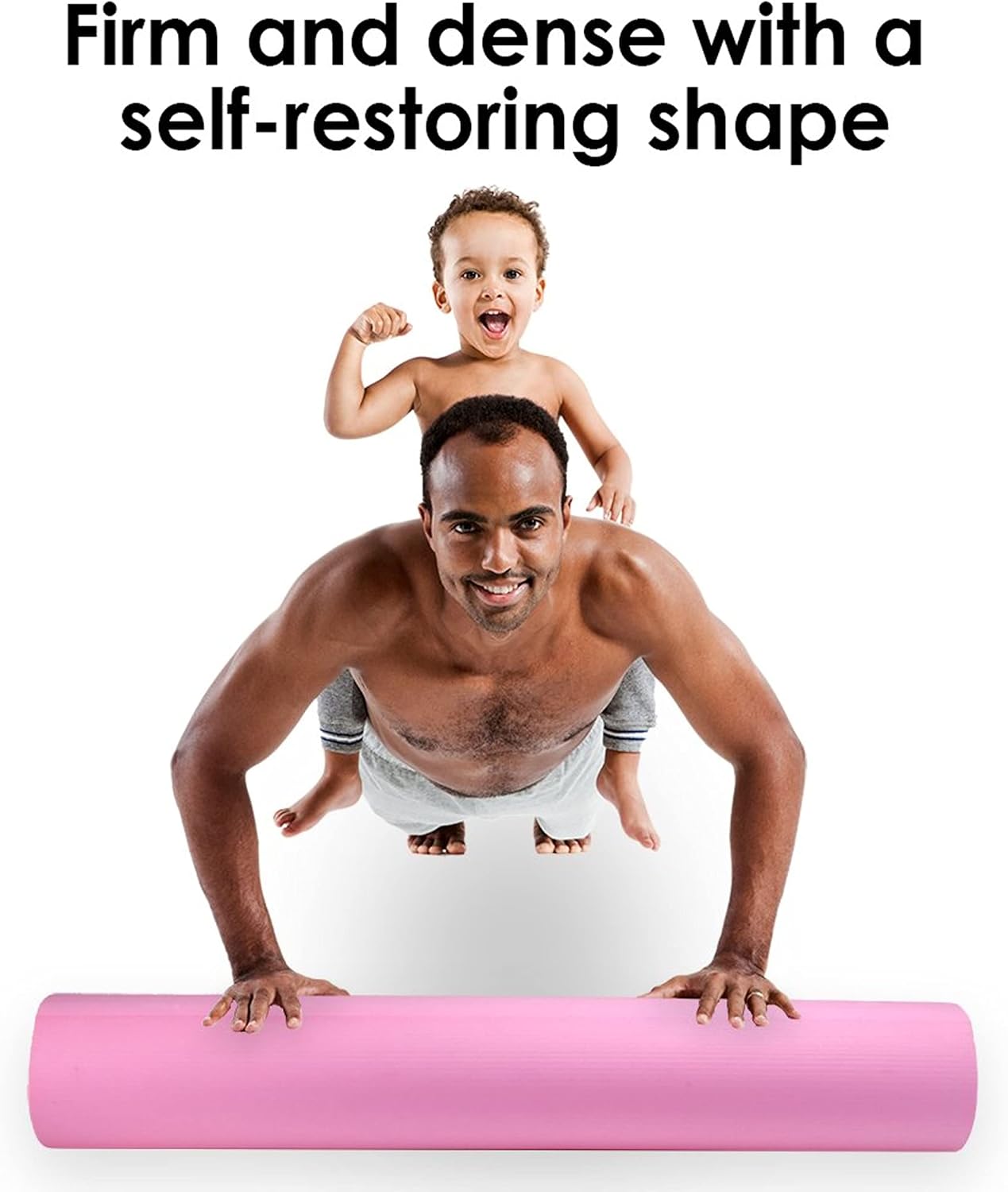 Crown Sporting Goods 18" x 6" Premium EVA Foam Roller – Firm, Dense, and Shape-Restoring (Pink)