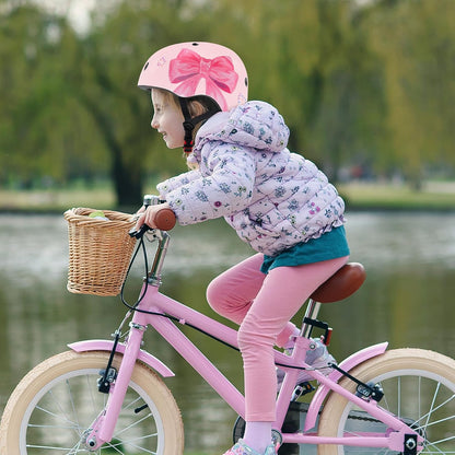 Kids Bike Helmet Adjustable Youth Toddler Helmet with DIY Stickers for Girls Age 3-5-8-14 Years for Bicycle Scooter Skateboard Roller Skating