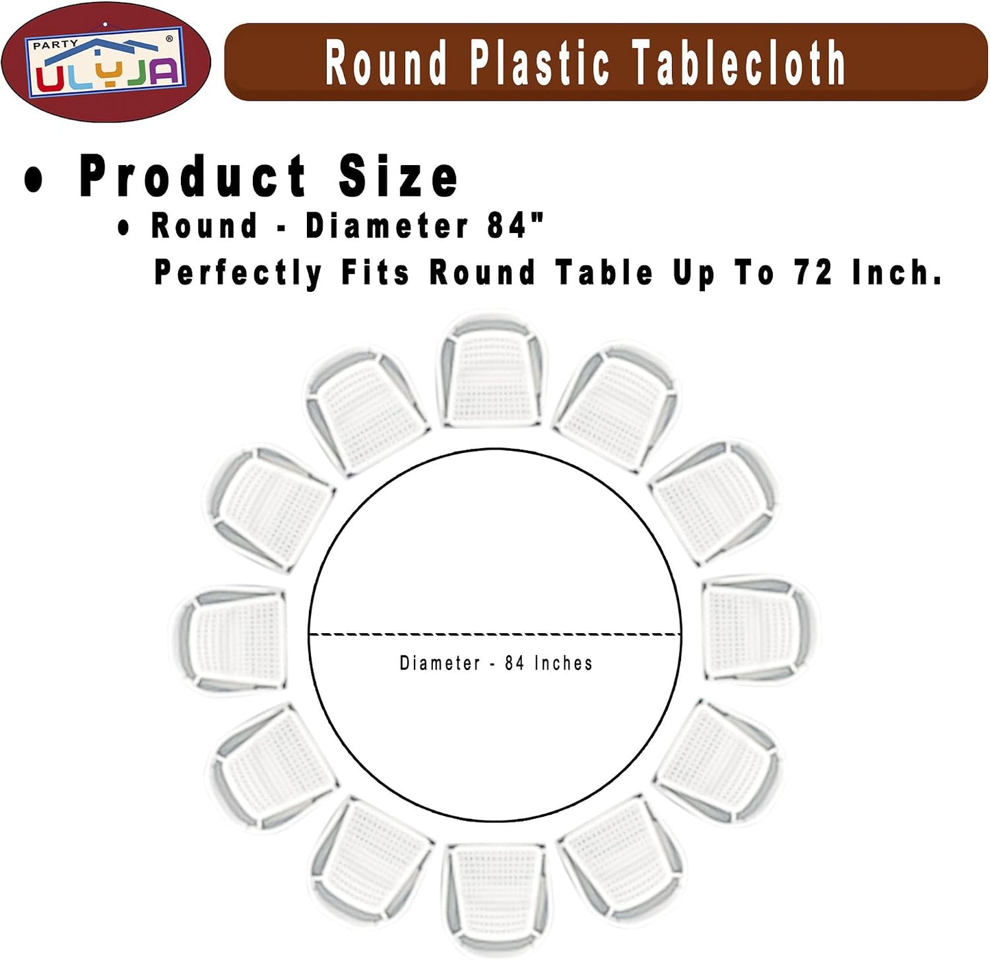 PARTY ULYJA Blush Pink Tablecloths Plastic 3 Pack Premium 84 Inches Disposable Table Covers Decorative Table Cloths for Round Dinning Kitchen Tables