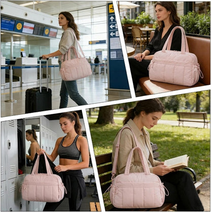 Mini Gym Bag for Women Girls, Crossbody Tote Bag with Wet Pocket, Water Resistant Travel Duffle Bag, Dance Workout Sport Bag, Pink (Pink, M)
