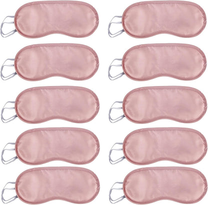 10 Pack Eye Sleep Masks, Sleep Covering, Eye Blinderfold for Sleeping,Travel, Party Supply (Pink)