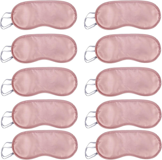 10 Pack Eye Sleep Masks, Sleep Covering, Eye Blinderfold for Sleeping,Travel, Party Supply (Pink)