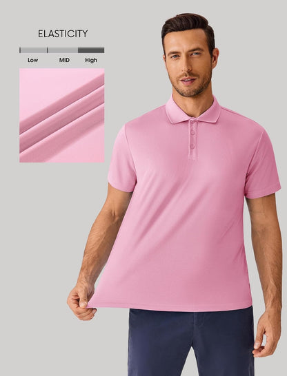 PINSPARK Polo Shirts for Men Short Sleeve Lightweight Quick Dry Golf T Shirt Moisture Wicking Casual Workout
