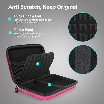 Electronics Tech Organizer Portable Travel Case - Hard Shell Protective Carrying Case for External Hard Drive, Phone Charger, Power Bank, Small Gadgets Storage Pouch Bag