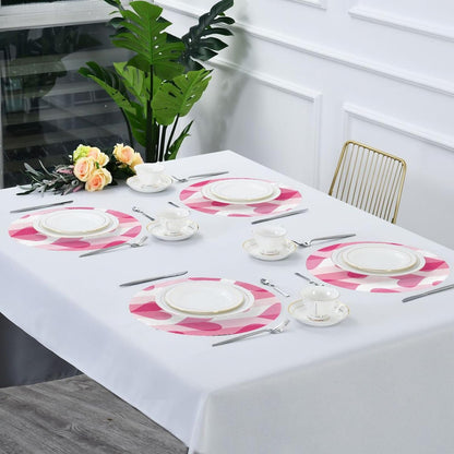 Gradient Peach Heart Pattern placemat round table reusable placemat linen burlap 15.4