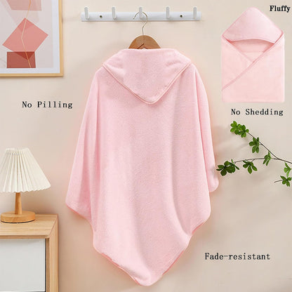 Baby Hooded Bath Towel 31.5"x31.5" Ultra Absorbent Cloud-Soft Cozy Coral Fleece, for Newborn Infant Toddler Up to 3 Years, Unisex Bathrobe Blanket 2PCS(Sakura Pink)