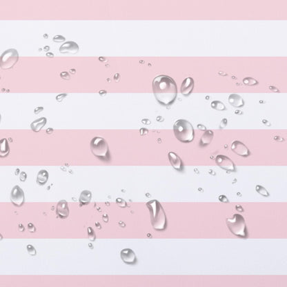 LB Pink Striped Shower Curtain Pink and White Bathroom Decor - Polyester Fabric 72x72 Inch with 12 Hooks, Modern Minimalist Stripe Bathroom Curtain Design for Bathtub/Shower
