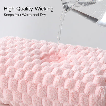 REDKISS Microfiber Bath Towels Set of 4-27x55 Inch Large Waffle Bath Towels for Body, Highly Absorbent, Super Soft, Lint Free Fluffy Shower Towel for Bathroom,Gym, Lightweight Towel Set Pink,Yellow