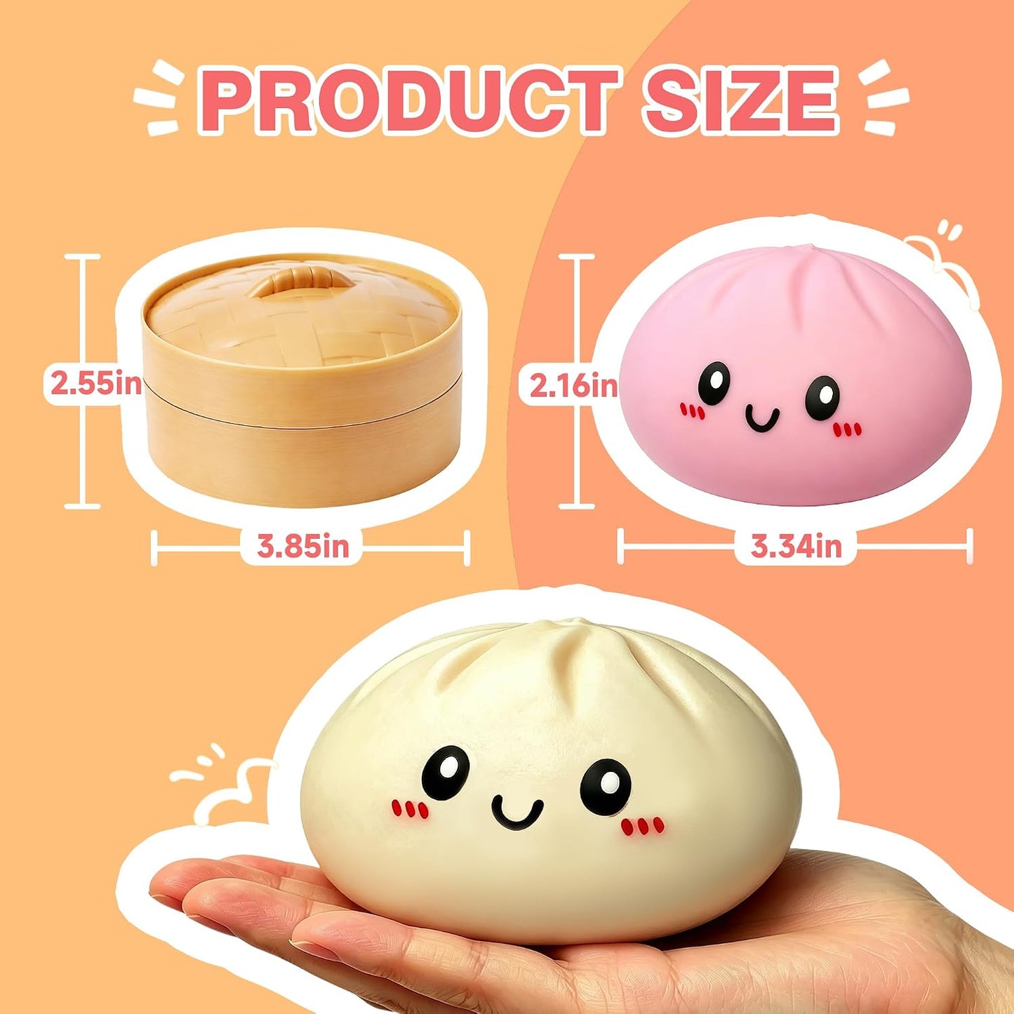 2026 Upgraded Dumpling Stress Ball, Dumpling Squishies Toy with Steamer, Squishy Dumpling Toy Mystery Box, Soft and Fun Stress Relief Toys, A Surprise Gift for Teenagers and Adults (Pink)