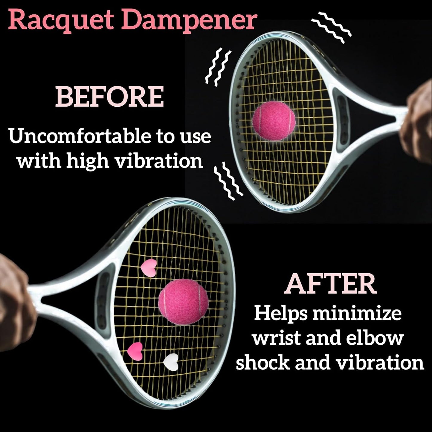 Heart Tennis Dampener, Tennis Racket Vibration Dampener - Cute Racket Shock Absorber