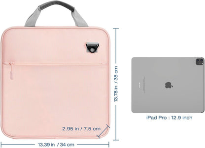 MoKo Zipper Binder, 2 Inch 3 Ring Binder with Zipper,500 Sheets Capacity Zipper Binders with Shoulder Strap & Handle,Multi-Pocket Zipper Bag Organizer for Middle School, Pink & Gray