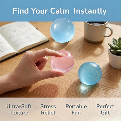 Coconut Oil Stress Ball, 2026 New Coconut Oil Squishy,Slow Rising Squishy, Moldable Sensory Squishy Stress Balls, Anxiety Reliever, for Adult use in Offices and Homes, 2 Pack (Blue+Pink)