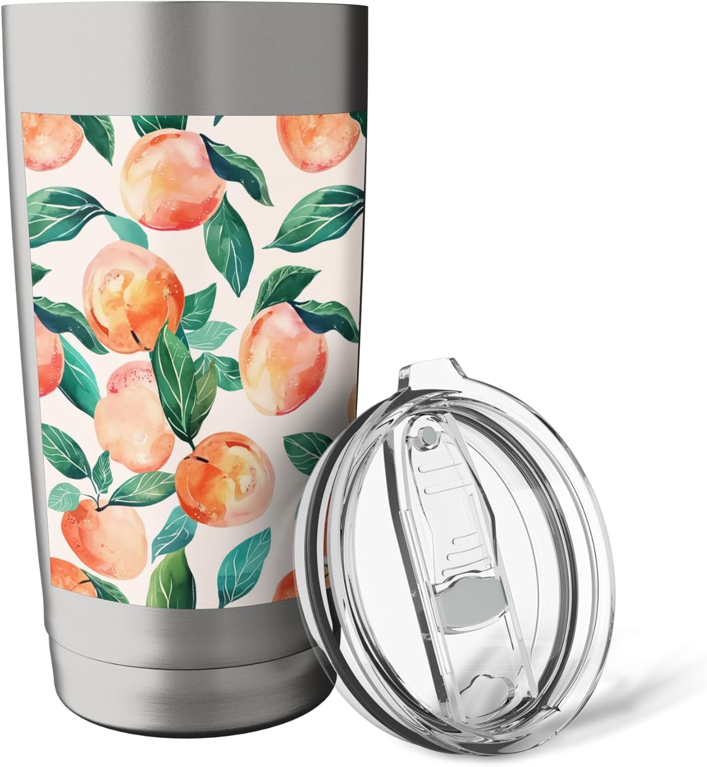 Vintage Pattern Art Peach Fruit Stainless Steel Insulated Tumbler