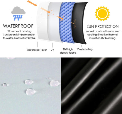 WAUPPY Small Travel Umbrella Compact for UV Protection Light Purse Size Umbrellas for Sun Rain Portable for Backpack