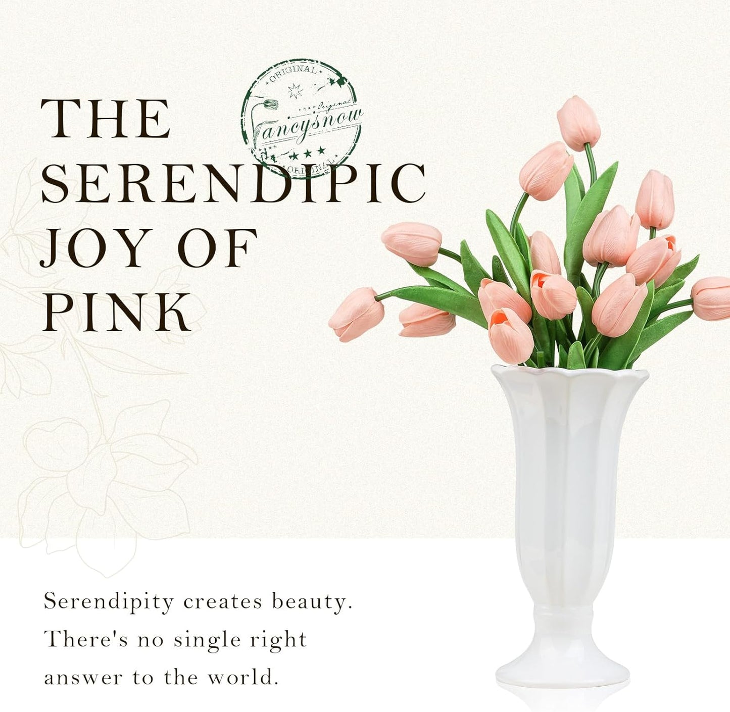 20Pcs Light Pink Tulips Artificial Flowers Real Touch Faux Tulips PU Fake Flowers for Home Decor - Easter Spring Table Arrangement in Vase (Bedroom, Living Room, Kitchen)