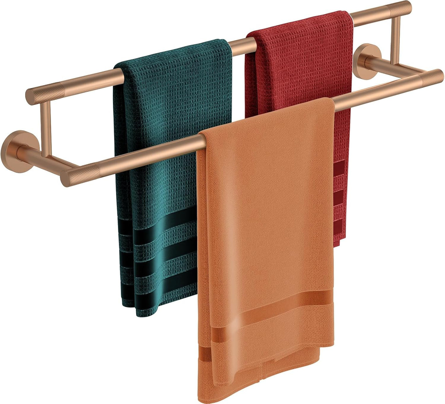 Double Towel Bar 24 Inch, Rose Gold SUS304 Stainless Steel Towel Racks for Bathroom - Wall Mounted Bathroom Towel Holder Quick Drying Hand Towel Bar for Walls